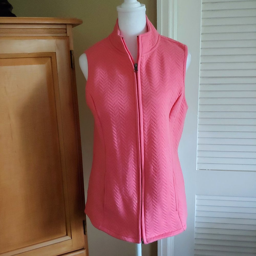 Kim Rogers Pink Zipper Vest Size Small